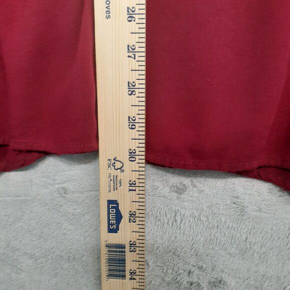 Umgee Dress Womens Size S Red Long Ruffle Sleeve Ivory Sheer Floral Lace - Picture 4 of 7